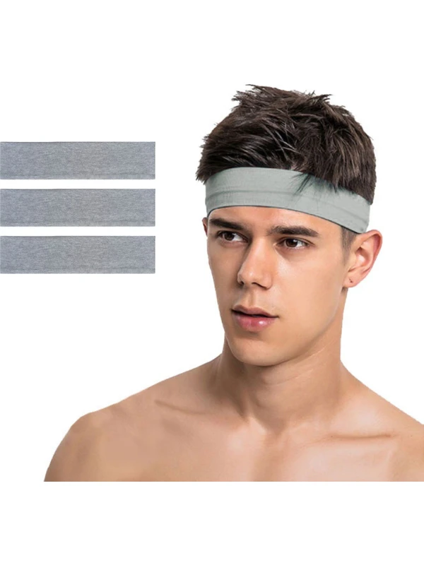 Salvia Dione 3lü Erkek Spor Saç Bandı Sporcu Kafabandı Headband Tenis Ter Bantı Fitness Saç Bantları Seti