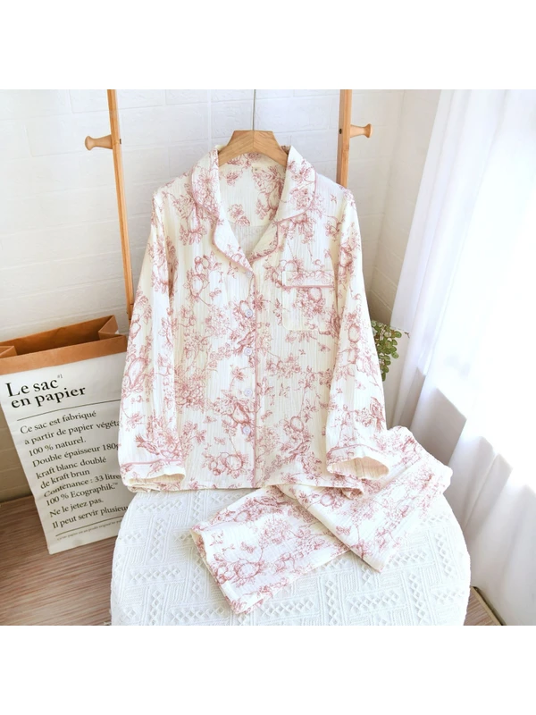 Global Organik Pamuk Müslin Kumaş Pijama Takımı