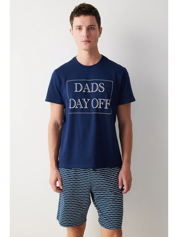 Penti Erkek Dads Day Çok Renkli Şort Pijama Takımı