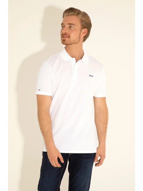 U.S. Polo Assn. Erkek Beyaz Tişört Basic 50284641-Vr013