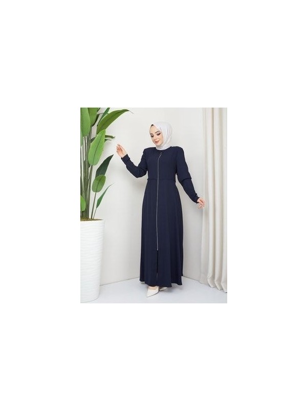 KMK Kombin Yazlık Mevlana Model Kol ve Beli Desenli Kloş Ferace Pardesü görsel 3