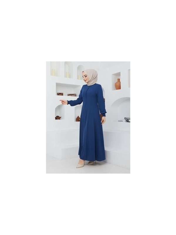 KMK Kombin Yazlık Mevlana Model Belden Oturtmalı Kolu Lastikli Kloş Boydan Fereca Pardesü görsel 6