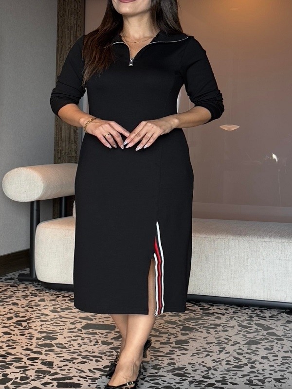 Şans Life Polo Yaka, Yırtmaçlı Elbise görsel 3
