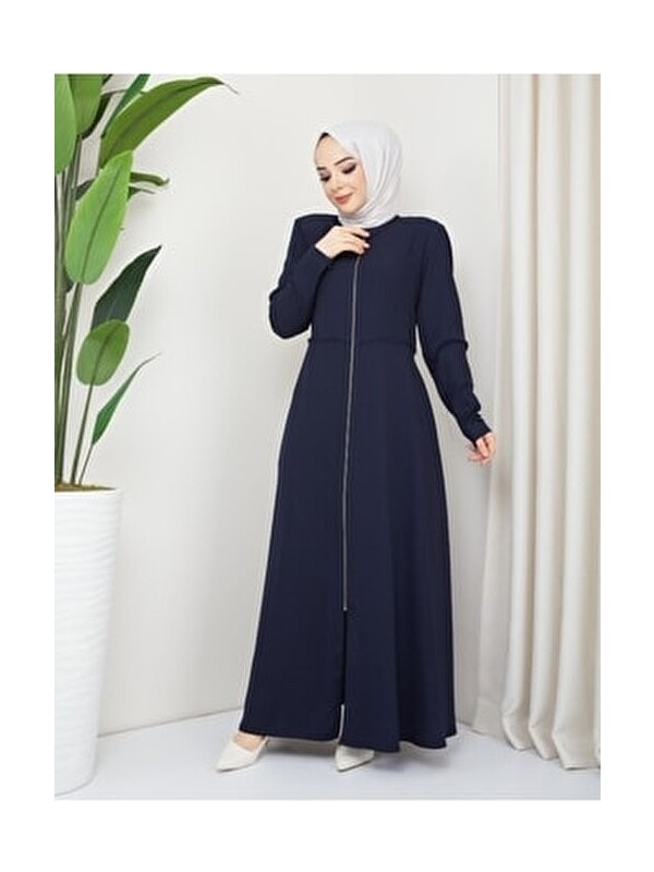 KMK Kombin Yazlık Mevlana Model Kol ve Beli Desenli Kloş Ferace Pardesü görsel 6