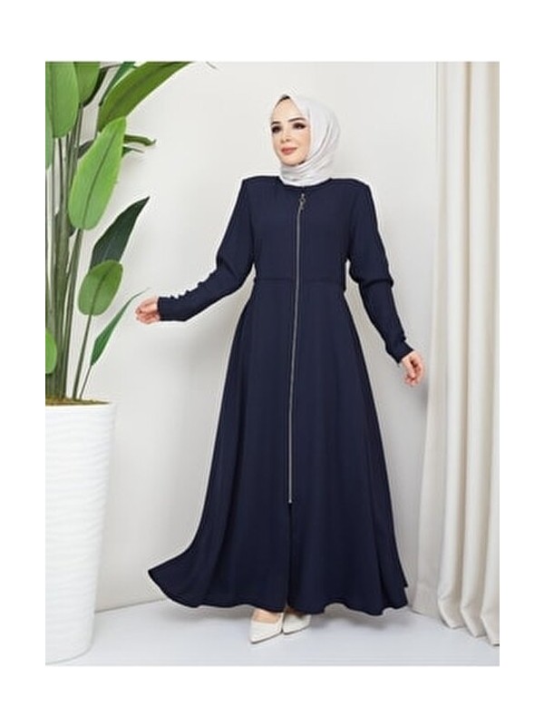 KMK Kombin Yazlık Mevlana Model Kol ve Beli Desenli Kloş Ferace Pardesü görsel 8
