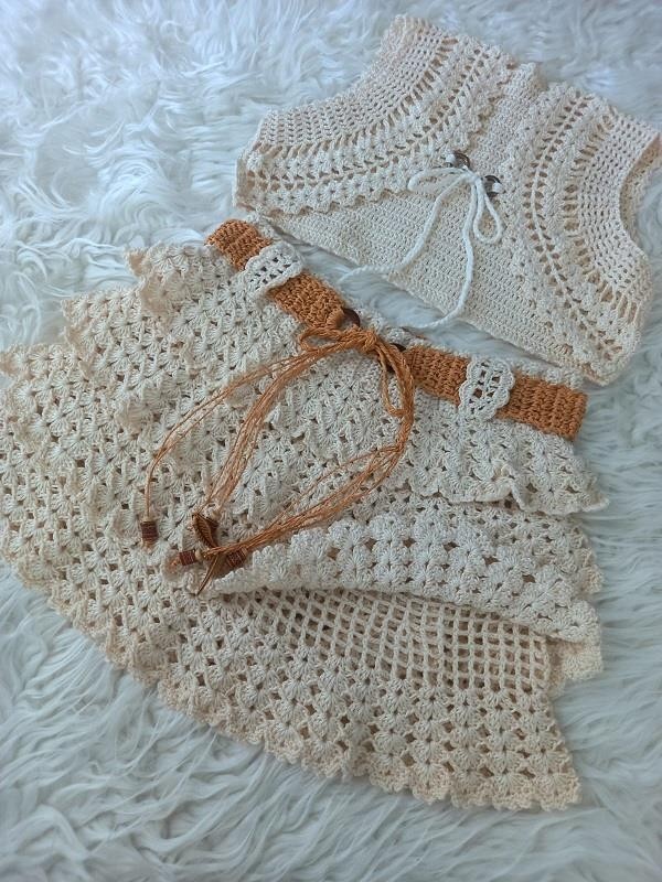 Oyuncak Park Örgü Etek Bolero Takımı görsel 2