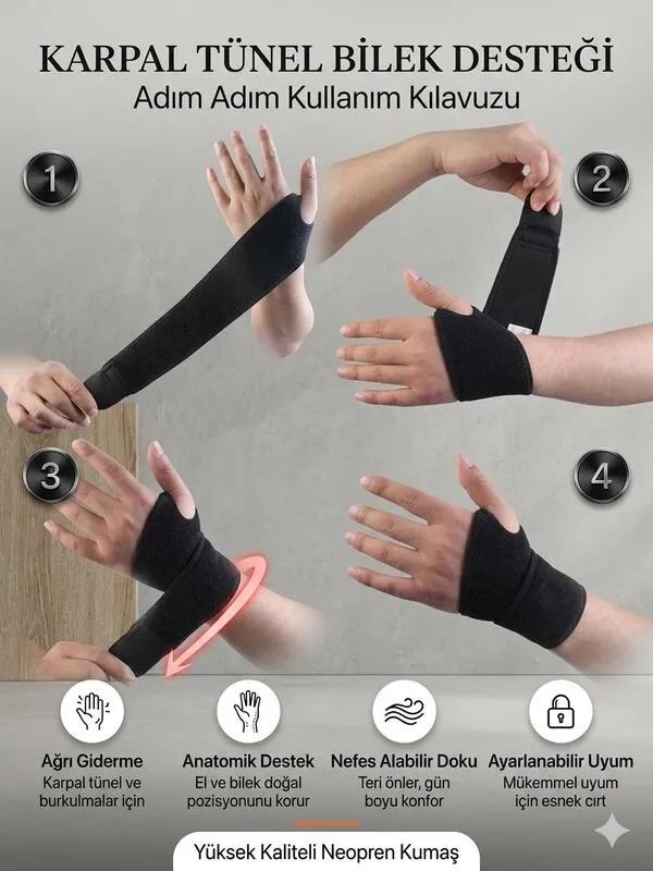 Ankaflex Exp El Bilek Ateli Medikal Ortopedik Spor Bandı Statik Splinti Bilekliği Incinme Burkulma Aparatı görsel 4
