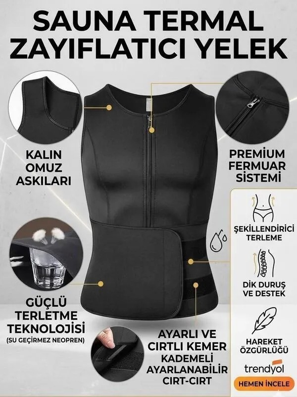 Ankaflex Premium Neopren Erkek Vücut Şekillendirici Korse Terleme Sporcu Sauna Korse görsel 2