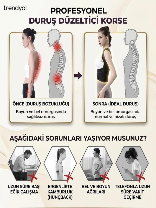 Ankaflex Hamile Dik Durma Korsesi Sırt Omurilik Postür Düzeltici Duruş Düzeltici Kambur Omuz Korsesi görsel 5