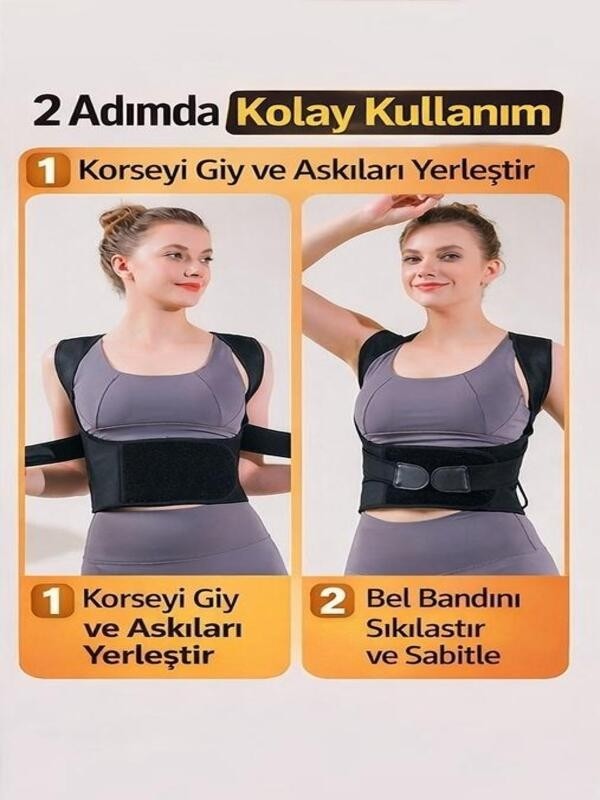 Ankaflex Hamile Dik Durma Korsesi Sırt Omurilik Postür Düzeltici Duruş Düzeltici Kambur Omuz Korsesi görsel 8