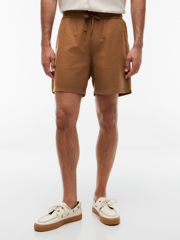 Tommy Hilfiger Tjm Lınen Blend Pull-On Short Erkek Kahverengi Şort - DM0DM22825 görsel 2