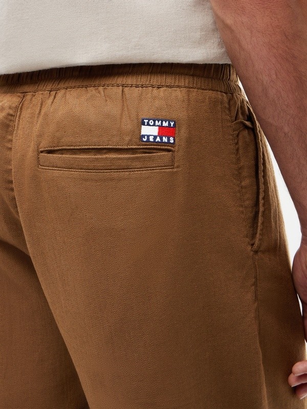 Tommy Hilfiger Tjm Lınen Blend Pull-On Short Erkek Kahverengi Şort - DM0DM22825 görsel 3