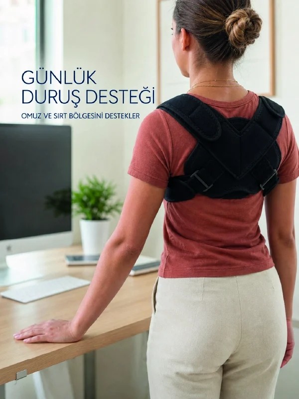 Masa Dostu Klavikula Korsesi Ayarlanabilir Köprücük Kemiği Omuz ve Sırt Destek Bandajı Tdms-07
