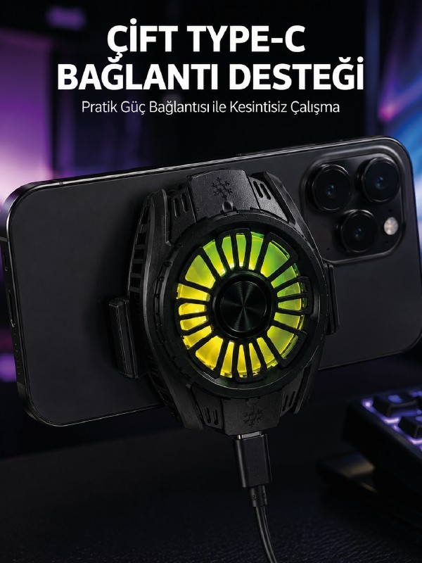 Esranın Dünyası Manyetik Bağlantılı Çift Type-C Girişli Telefon Soğutucu - Lisinya