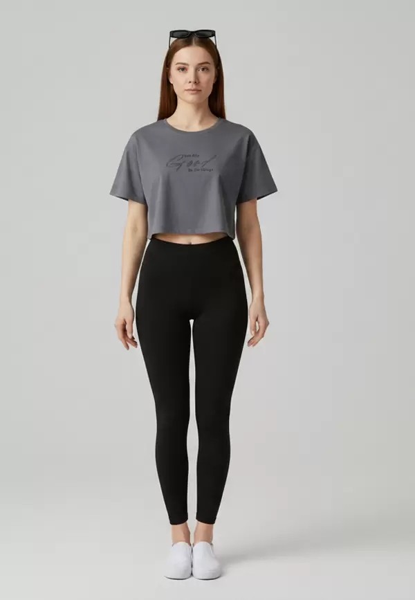 Alg Kadın Crop Tişört - Oversize Krop Tişört görsel 3