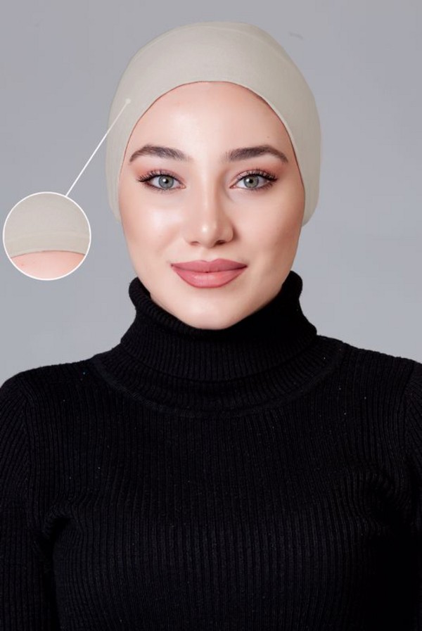 Nanak Taş Rengi Likralı Kaymayan Bone