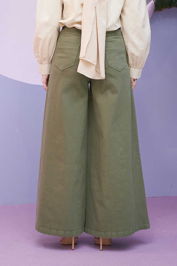Neways 1162-PARÇA Boyalı Denim Pantolon Haki görsel 5