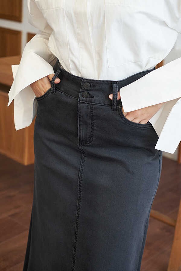 Neways 2254-DENIM Klasik Etek Füme görsel 4
