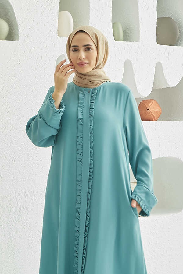 Neways 6607-FIRFIRLI Krep Ferace Mint Yeşili görsel 2