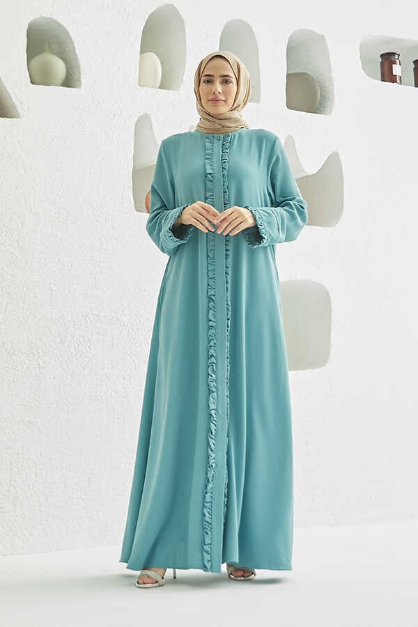 Neways 6607-FIRFIRLI Krep Ferace Mint Yeşili görsel 3