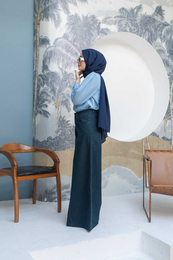 Neways 1162-DENIM Pantolon Etek Petrol görsel 5