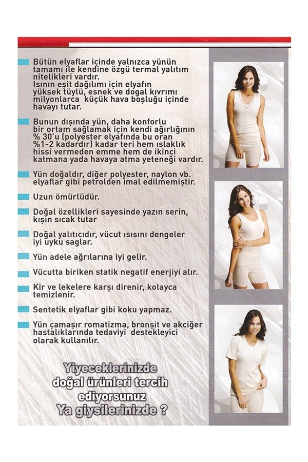 Hasyün Erkek Uzun Kol Yün Fanila - Doğal Termal Üst İçlik /7009-1-Siyah görsel 3