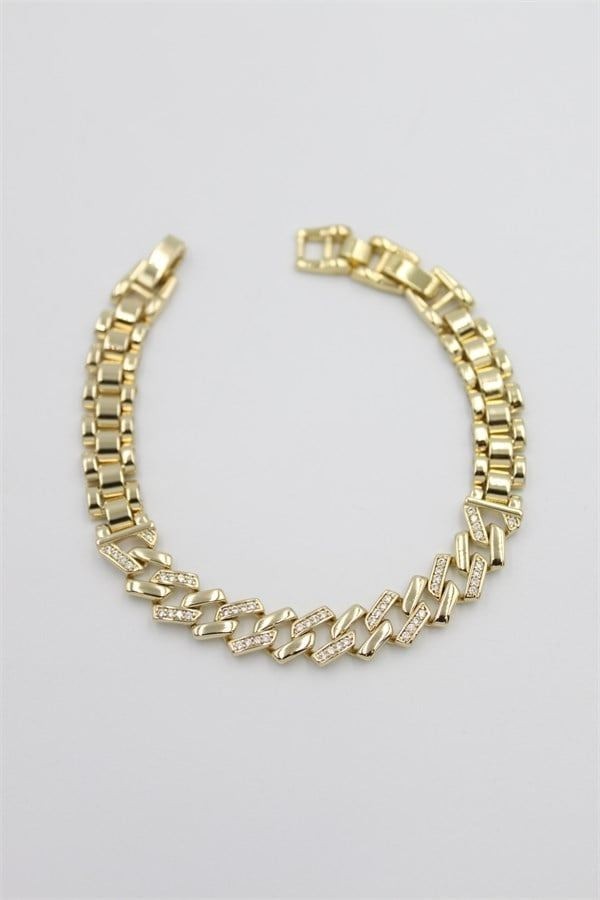 Hace Bazaar Taşlı Xuping Bileklik - Altın -Hcb