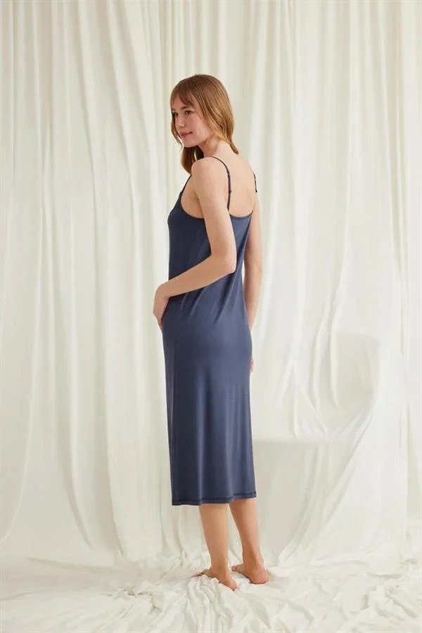Ang Butik Dekolteli Yakası ve Kolu Dantelli Sabahlık Takımı görsel 8