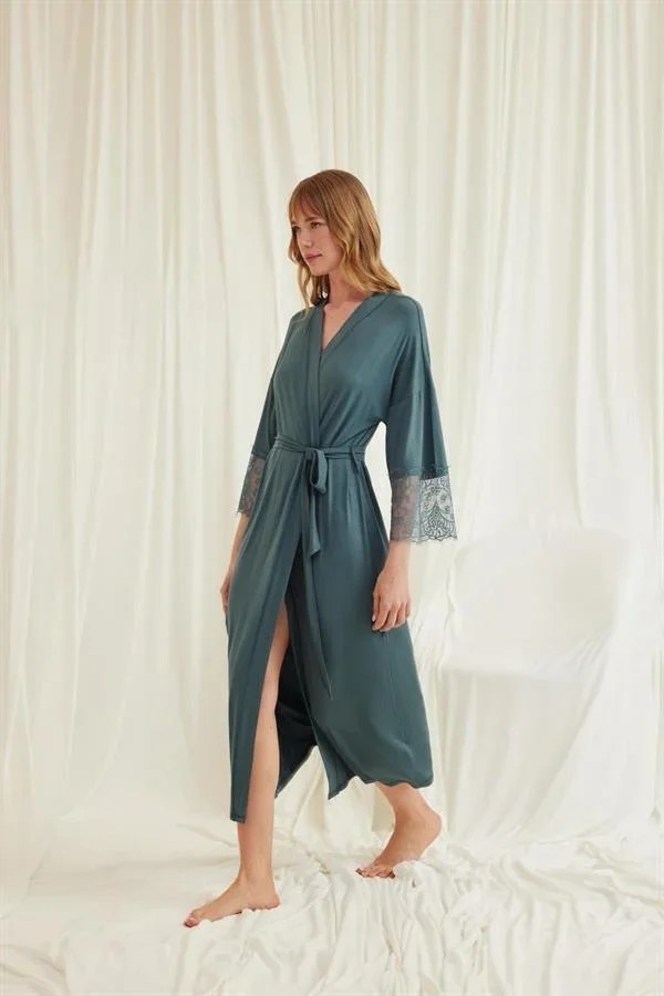 Ang Butik Dantelli ve Kuşaklı Sabahlık görsel 4