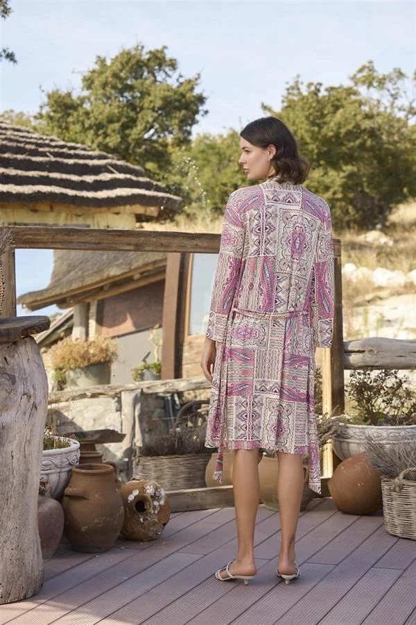 Ang Butik Etnik Deseni ve Dantelli Sabahlık Takımı görsel 5