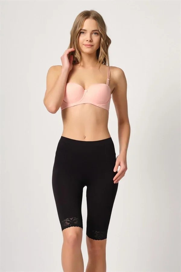 Ang Butik Siyah Mı 3004 Soft Uzun Paça Dantel Boxer
