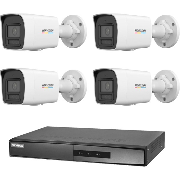 Hikvision 4 Kameralı 4 Mp Colorvu Ip Güvenlik Kamera Seti DS