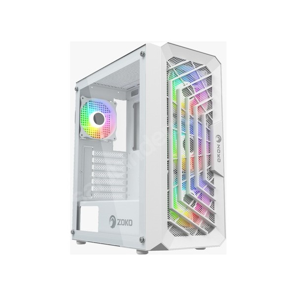 真白 Zoko Chiko White 4x12 CM ARGB Fan Mesh Panel Temperli Cam