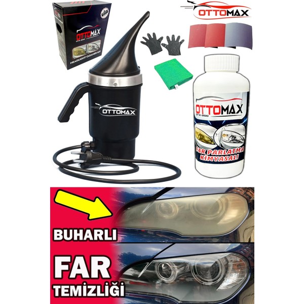 OTTOMAX Yeni Nesil Araba Far Temizleme Makinası Far Parlatma