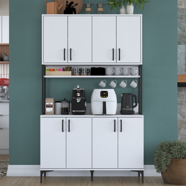 Rani JE173 Çok Amaçlı Dolap 8 Kapaklı Raflı Kiler Mutfak Dolabı