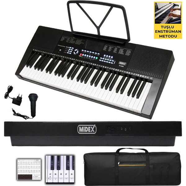 Midex PS-2300BK 61 Tuşlu Org Seti Siyah Kaliteli Başlangıç İçin