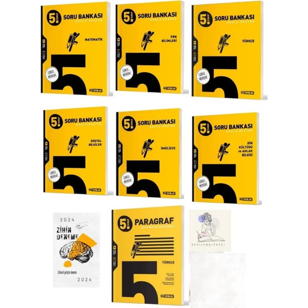 Hız Yayınları 5.sınıf Tüm Dersler Soru Bankası 7 Kitap Set +Zihin