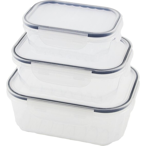 Go İthalat 3pcs Quick Sızdırmaz Saklama Kabı Seti Şeffaf Kap