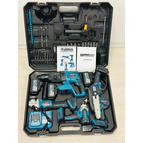 Kimmer Plus 21V Akülü 5'li Set Kırıcı Hilti Taşlama Somun Sıkma