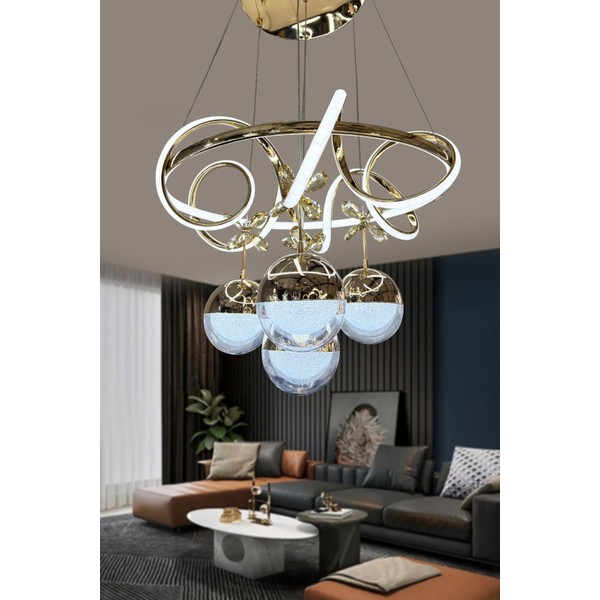 Kuzey Ithal Küre 4 Toplu LED Avize - 1 - Gold Fiyatları