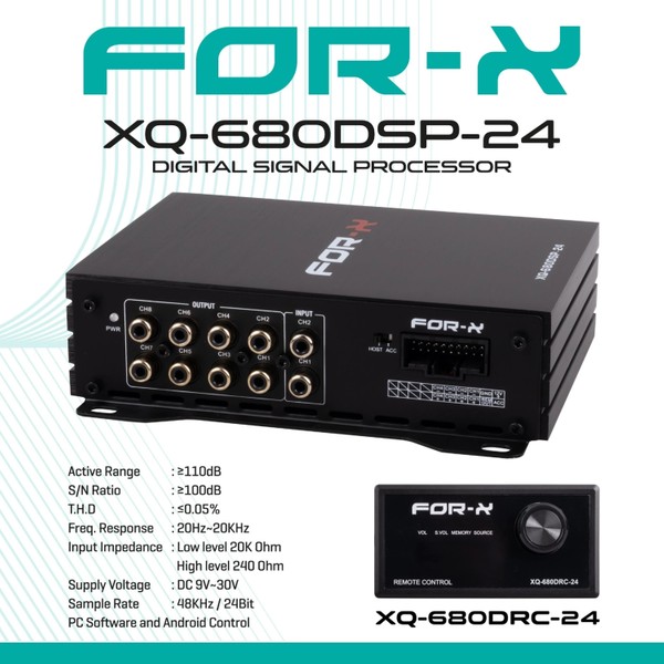 For-X Dsp Ses Işlemcisi - For-X XQ-680DSP 8 Kanal Dijital Oto Ses