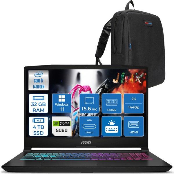 MSI Msı Katana 15 Hx B14WFK-449XTR 14. Nesil Intel İ7-14650HX 32GB