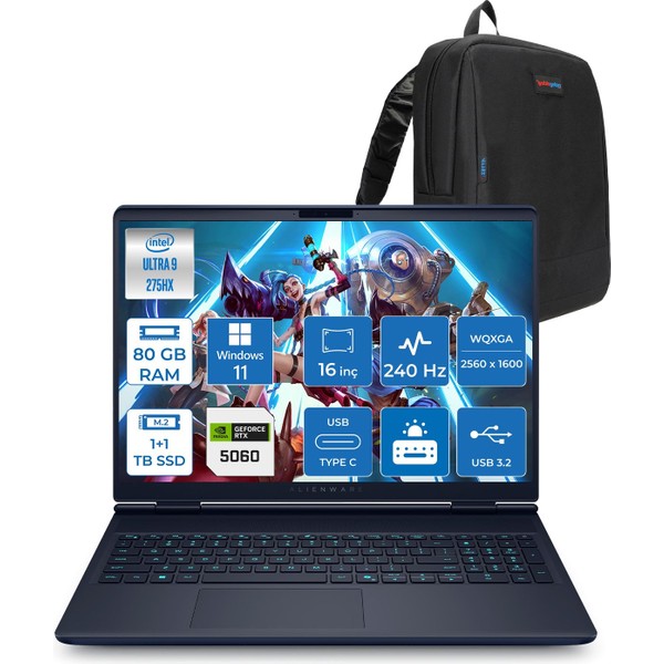 Dell Alienware 16X Aurora AC16251 Ultra 9 275HX Ddr5 80GB 1tb+1tb