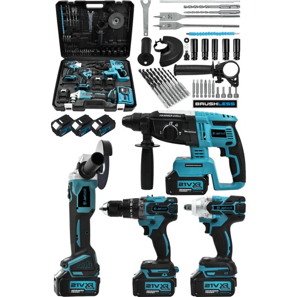 Jetvolt Profesyonel 4'Lü Set Şarjlı 2-26 Kırıcı Delici Hilti+125Mm