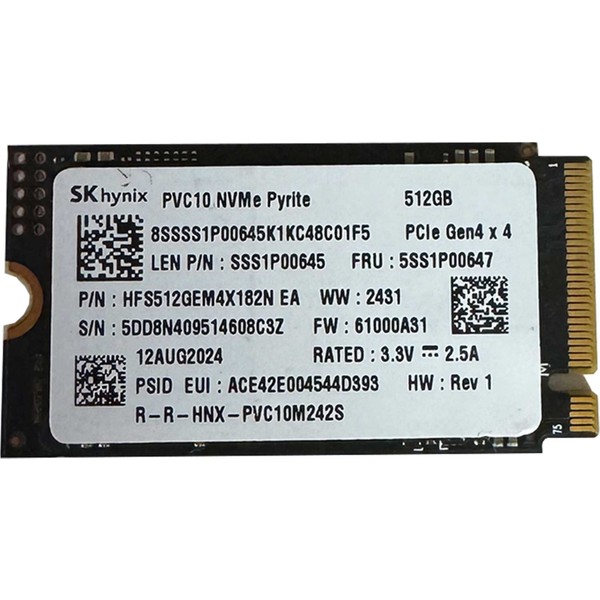 Sk Hynix Pvc10 512Gb 5100/2200Mb/S Gen4x4 M.2 22X42 Ssd Fiyatları