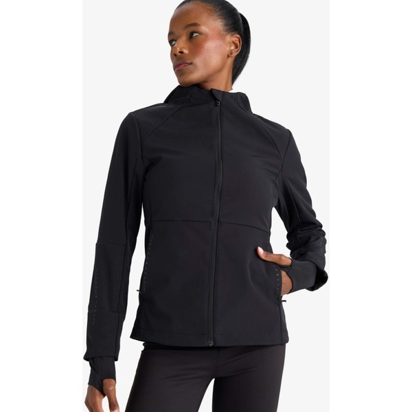 FACT × Deviluse ブラック　XLサイズ DeFacto Su İtici Softshell Slim Fit Dar Kesim Kapüşonlu Fermuarlı