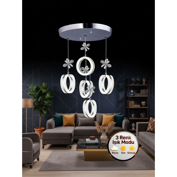 LIGHTING ARUT FALF 5セットまとめ売り Litra Lighting Aurea Model 5'li Kristal Taşlı Gümüş 3 Renk Modu