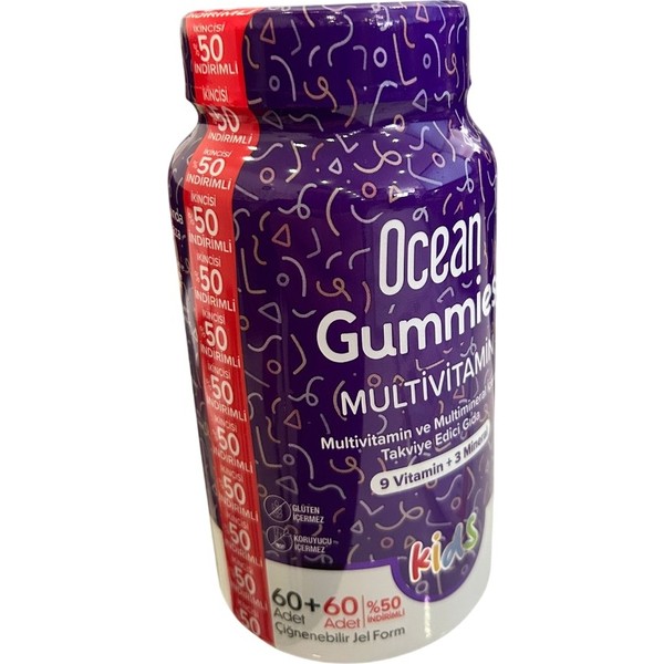 Orzax Ocean Gummıes Multıvıtamın Kıds 60+60 Çiğnenebilir Jelform 2