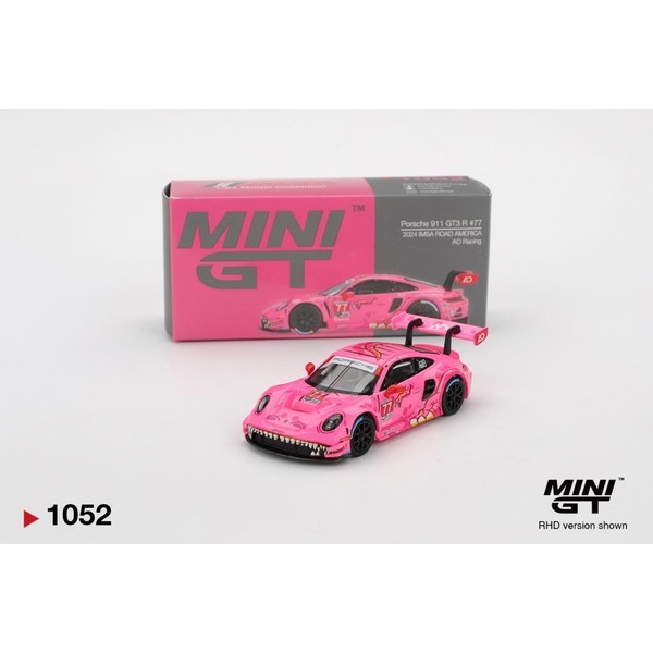 Mini Gt 1052 Porsche 911 Gt3 R #77 Ao Racing 2024 Imsa Road