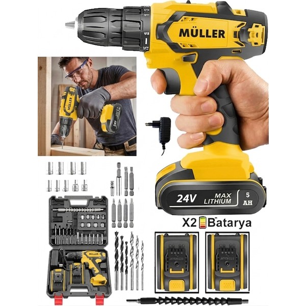 Müller Germany X-Torq Çift Metal Şanzıman Çift Akülü Vidalama